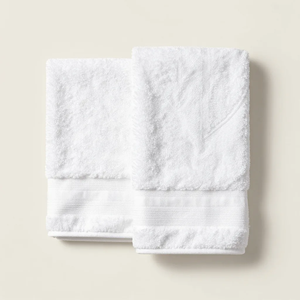 Two matching white Egyptian cotton hand towels